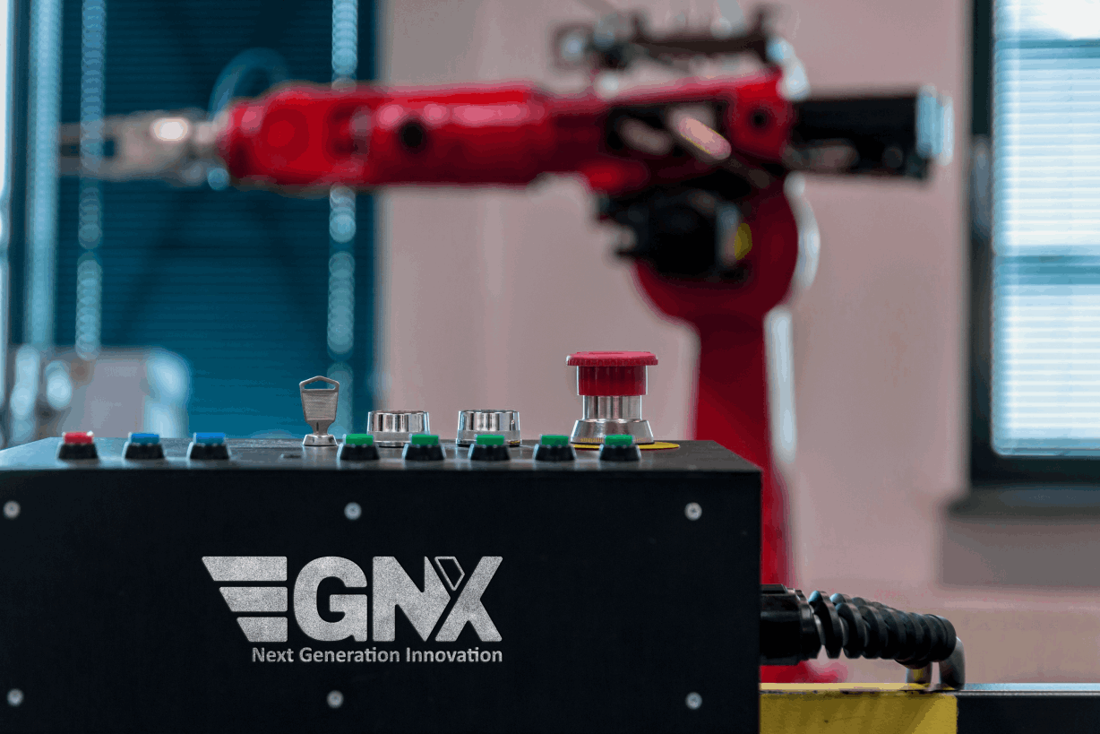 EGNX robotic arm during the testing process and showing high cutting edge standards